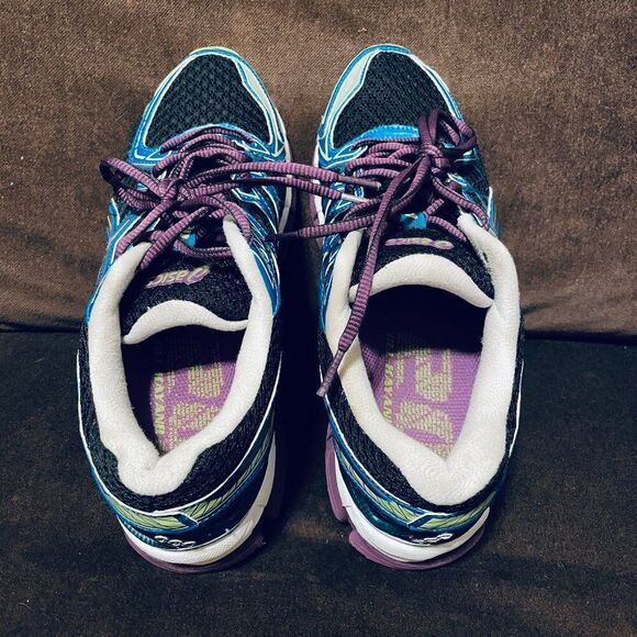 Mint condition ASICS GEL KAYANO 20 Black Blue Purple Lime 9 US Womens Medium - Picture 9 of 16